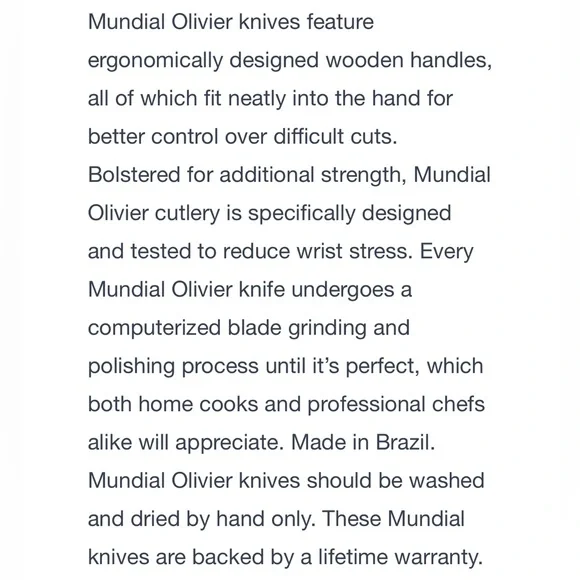 🇧🇷 Set of 5 MUNDIAL steak knives & 1 fish knife. Stamped Olivier Anquier. Brazil - Picture 12 of 12